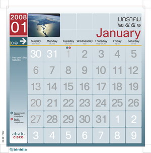 calendar Jan 2008 Number